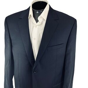 Joseph Bach Blazer Mens 46L / 58EU Blue Wool Super 150s Sartoriale Sport Coat